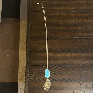 Kendra Scott Gold Necklace with Blue Pendant